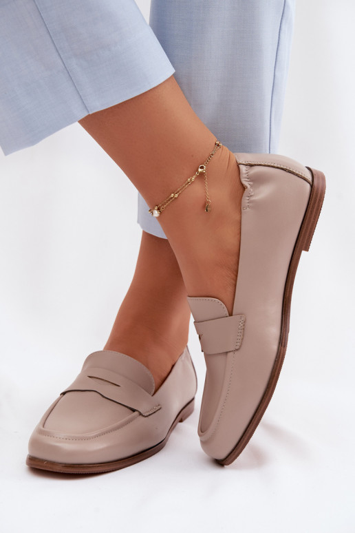 MokasinaisuĮjungtaturalnej Skóry Vinceza 18121 smėlio spalvos