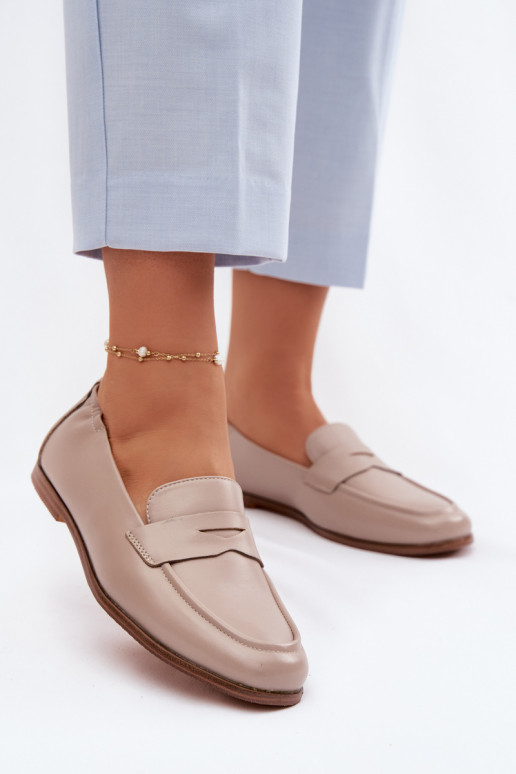 MokasinaisuĮjungtaturalnej Skóry Vinceza 18121 smėlio spalvos