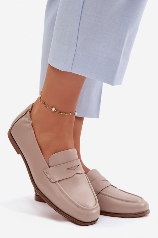 MokasinaisuĮjungtaturalnej Skóry Vinceza 18121 smėlio spalvos