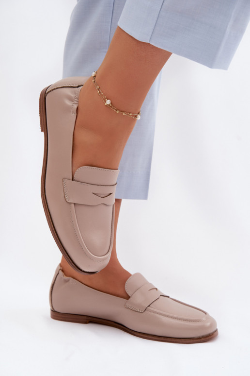 MokasinaisuĮjungtaturalnej Skóry Vinceza 18121 smėlio spalvos