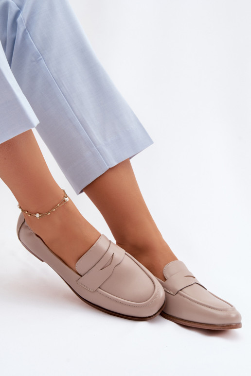 MokasinaisuĮjungtaturalnej Skóry Vinceza 18121 smėlio spalvos