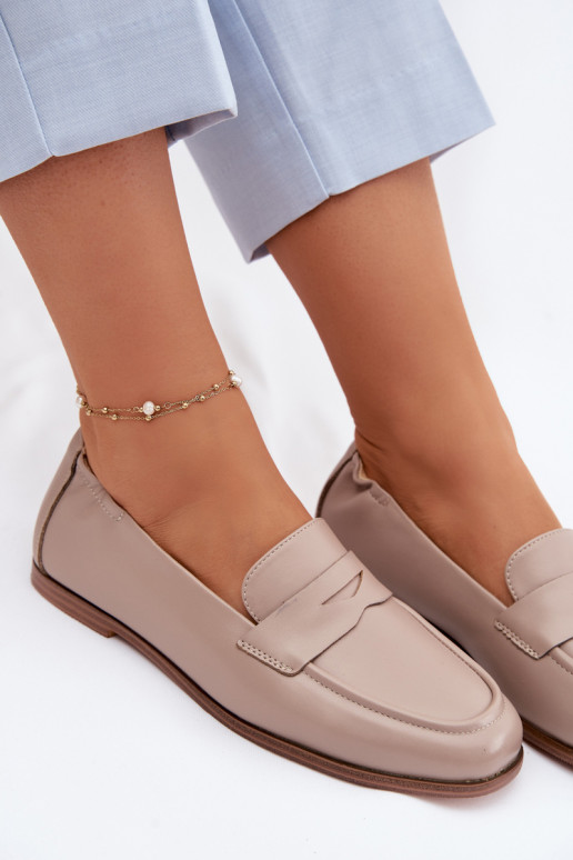 MokasinaisuĮjungtaturalnej Skóry Vinceza 18121 smėlio spalvos