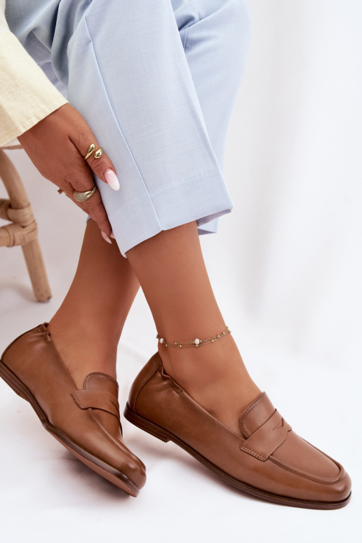 MokasinaisuĮjungtaturalnej Skóry Vinceza 18121 rudos spalvos