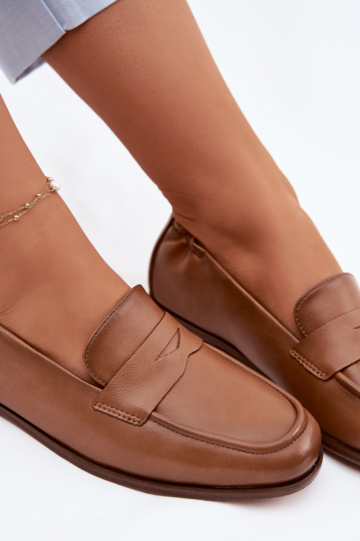 MokasinaisuĮjungtaturalnej Skóry Vinceza 18121 rudos spalvos