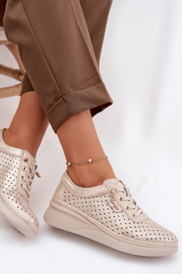 Oda su aužūro elementais batai Moteriškas Vinceza 79603 aukso spalvos