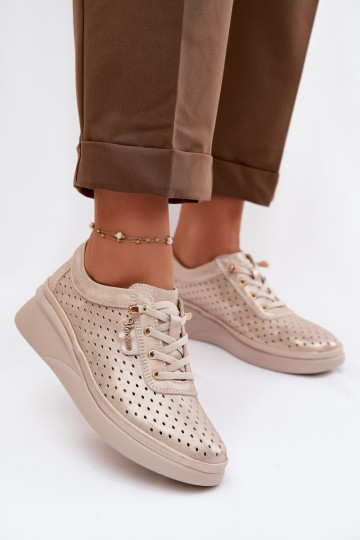 Oda su aužūro elementais batai Moteriškas Vinceza 79603 aukso spalvos 2