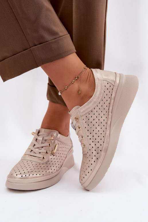 Oda su aužūro elementais batai Moteriškas Vinceza 79603 aukso spalvos