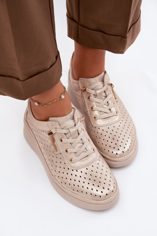 Oda su aužūro elementais batai Moteriškas Vinceza 79603 aukso spalvos