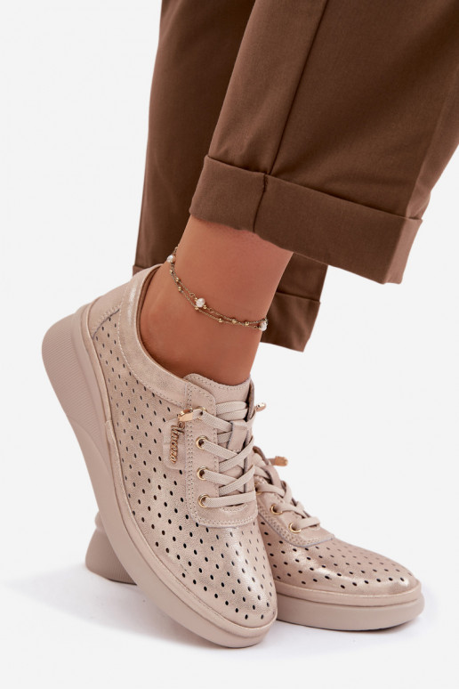 Oda su aužūro elementais batai Moteriškas Vinceza 79603 aukso spalvos