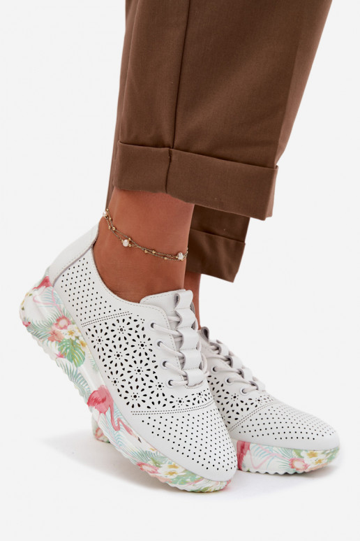 Ažūrinės zomšinės batai Moteriškas Vinceza 79603 smėlio spalvos