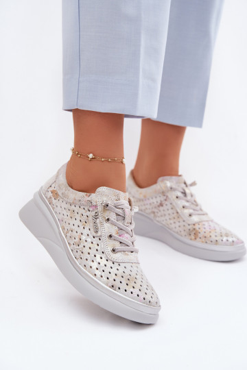 Ažūrinės zomšinės batai Moteriškas Vinceza 79603 pilkos spalvos 2