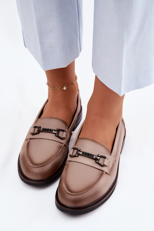 Oda moteriški mokasinai Vinceza 39983 smėlio spalvos