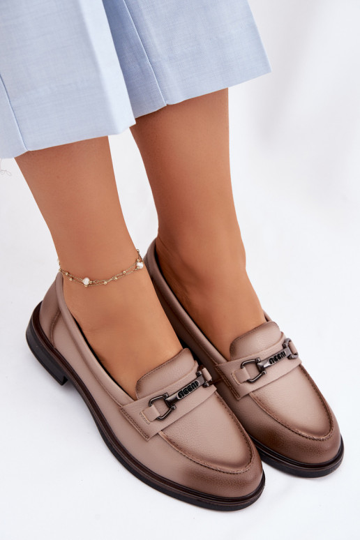 Oda moteriški mokasinai Vinceza 39983 smėlio spalvos