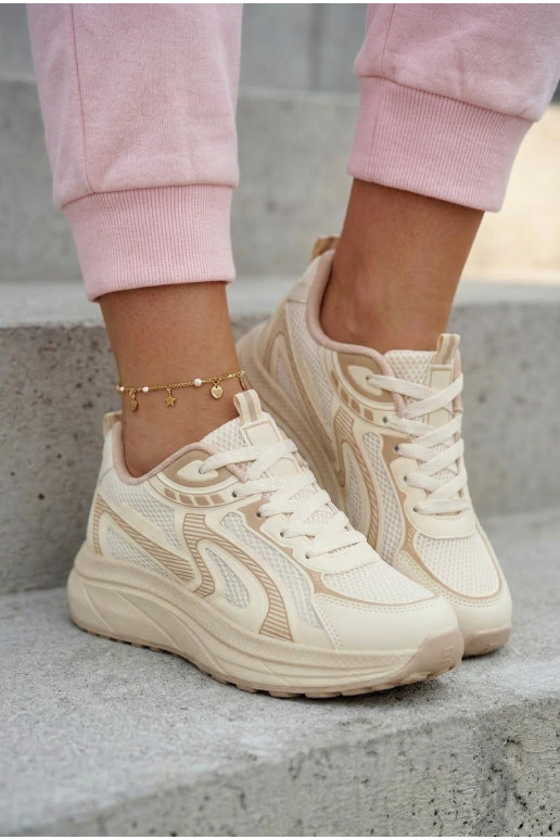 sportiniai bateliai Sneakers modelio batai Moteriškas Big Star TT274326 HI-POLY SYSTEM smėlio spalvos