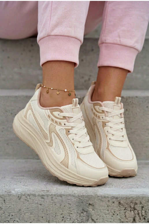 sportiniai bateliai Sneakers modelio batai Moteriškas Big Star TT274326 HI-POLY SYSTEM smėlio spalvos