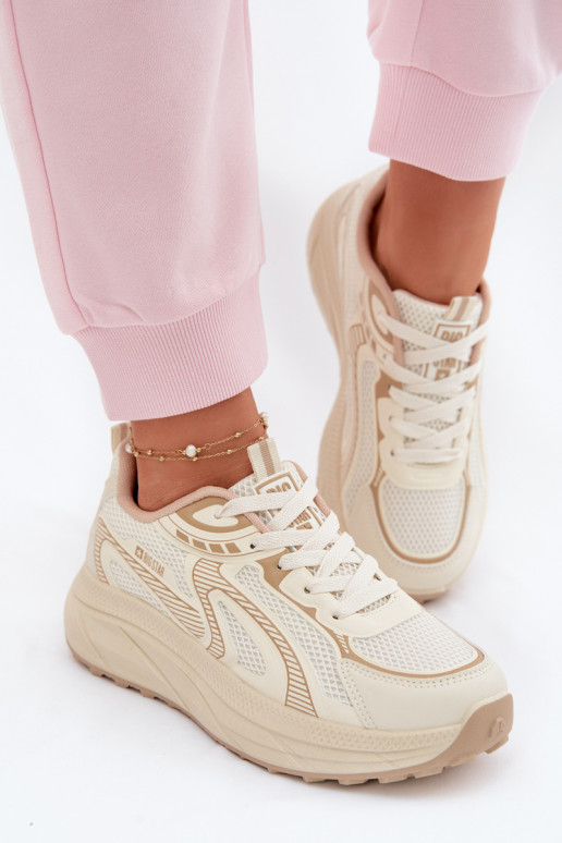 sportiniai bateliai Sneakers modelio batai Moteriškas Big Star TT274326 HI-POLY SYSTEM smėlio spalvos