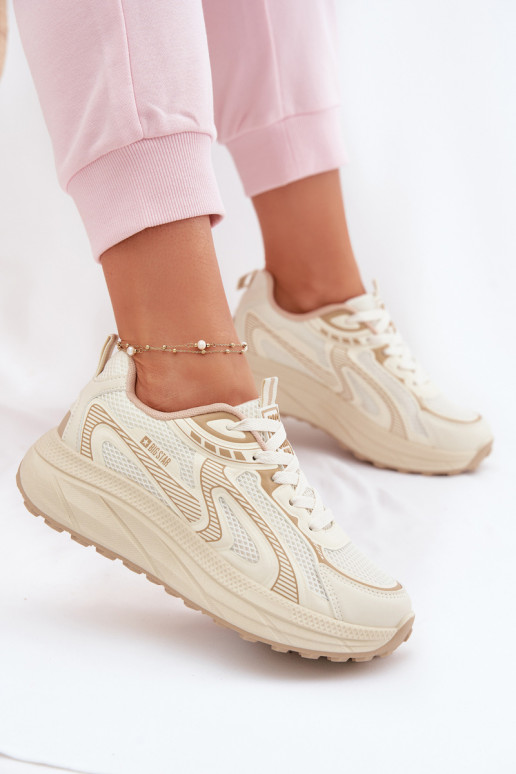 sportiniai bateliai Sneakers modelio batai Moteriškas Big Star TT274326 HI-POLY SYSTEM smėlio spalvos