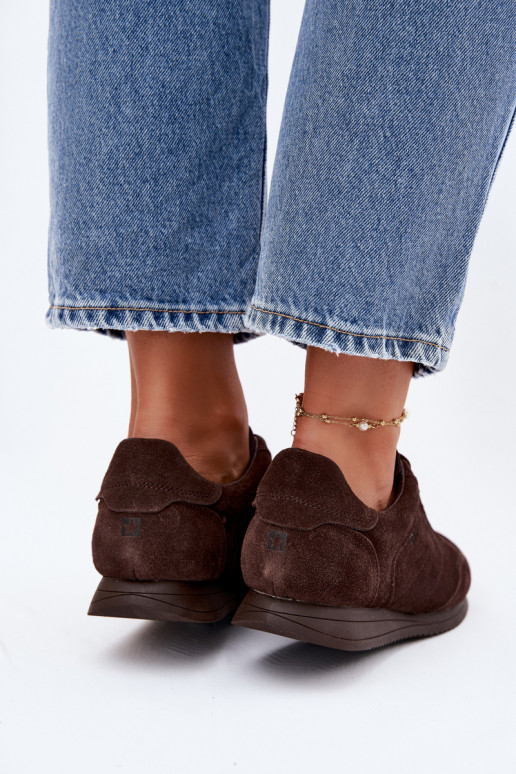 Sneakers modelio bataisuĮjungtaturalnego iš zomšosu Big Star TT274226 CzekoladoĮe