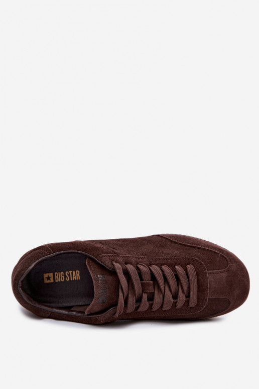 Sneakers modelio bataisuĮjungtaturalnego iš zomšosu Big Star TT274226 CzekoladoĮe