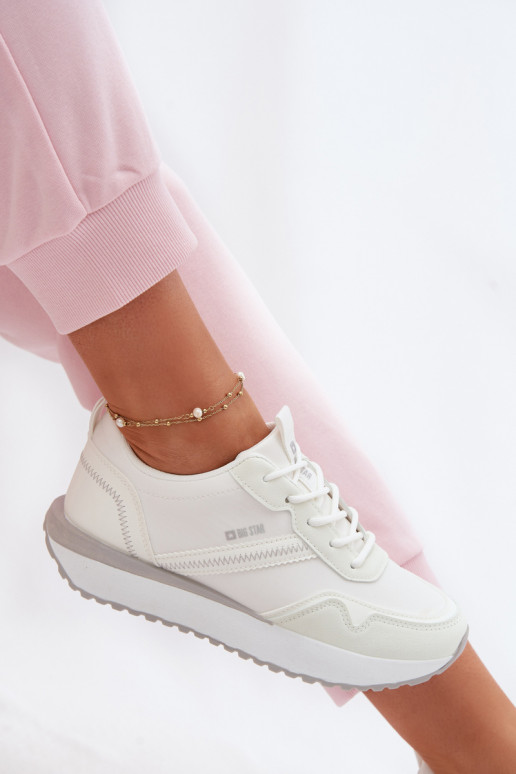 Sneakers modelio batai Moteriškas su platforma Big Star TT274279 baltos spalvos