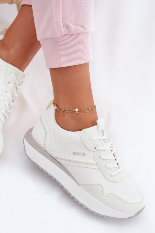 Sneakers modelio batai Moteriškas su platforma Big Star TT274279 baltos spalvos