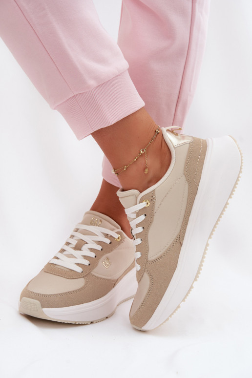 Sneakers modelio batai Moteriškas su platforma GAP PENELOPE GPIN6155300049 smėlio spalvos