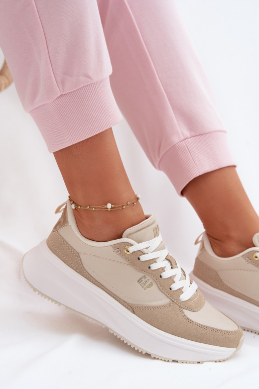 Sneakers modelio batai Moteriškas su platforma GAP PENELOPE GPIN6155300049 smėlio spalvos