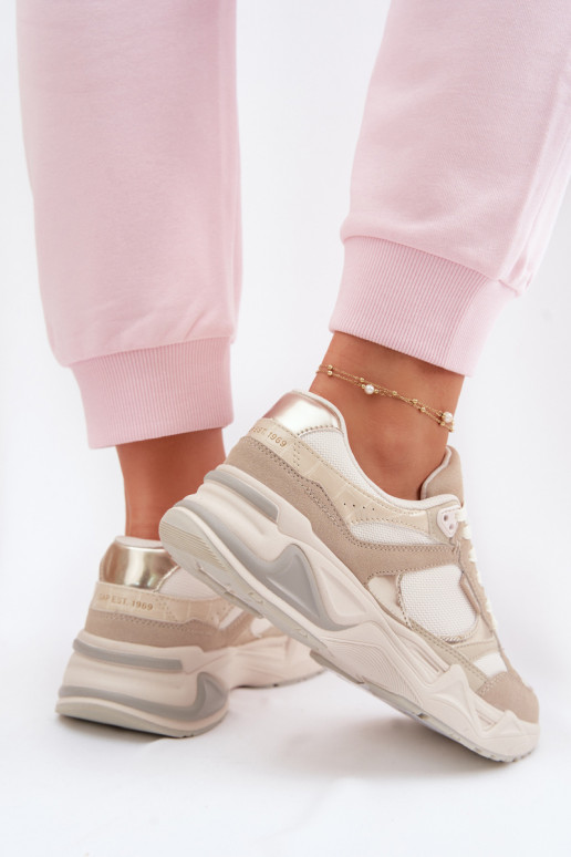 Sneakers modelio batai Moteriškas su platforma GAP MARATHON GPIN6154923895 smėlio spalvos