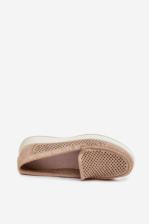 Moteriški mokasinai su aužūro elementais Sergio Leone MK097H aukso spalvos