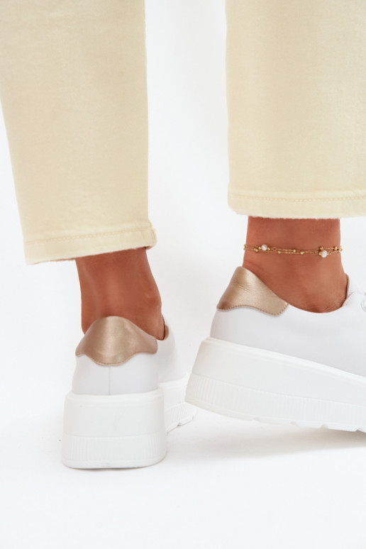 Oda Sneakers modelio batai Moteriškas su platformasuPrzypinką Vinceza 39973 baltos spalvos