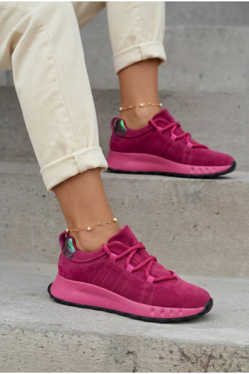 Moteriški zomšiniai sneakers batai Bemela rožinės spalvos 2
