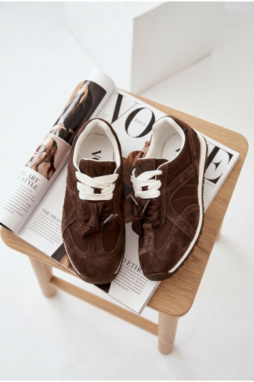 iš zomšos Sneakers modelio batai Moteriškas Vinceza 86427 CzekoladoĮe