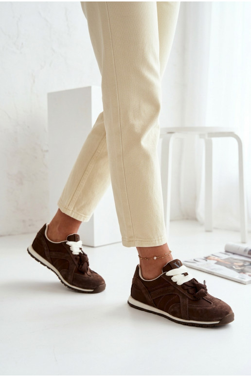 iš zomšos Sneakers modelio batai Moteriškas Vinceza 86427 CzekoladoĮe