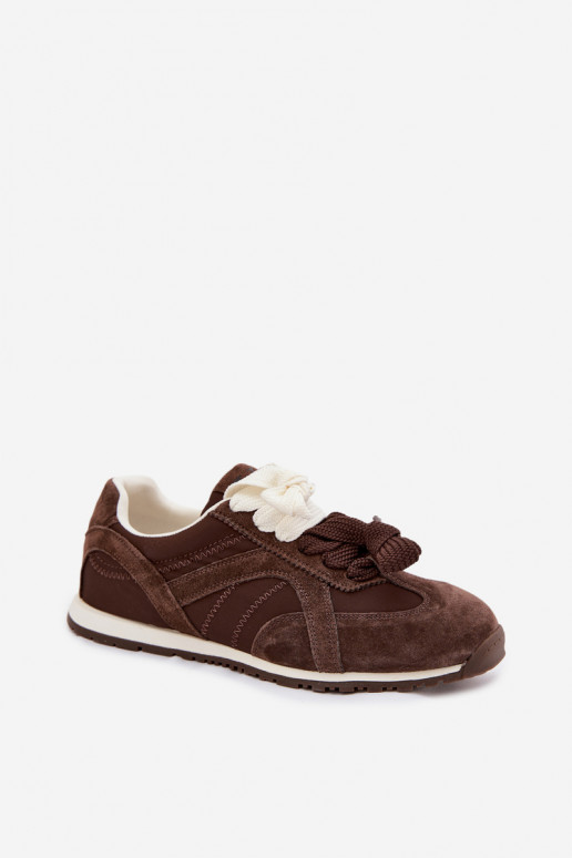 iš zomšos Sneakers modelio batai Moteriškas Vinceza 86427 CzekoladoĮe