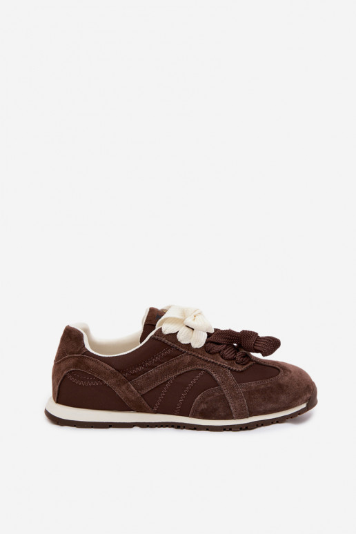 iš zomšos Sneakers modelio batai Moteriškas Vinceza 86427 CzekoladoĮe