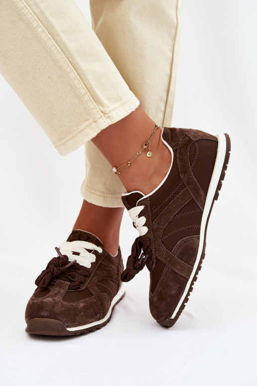 iš zomšos Sneakers modelio batai Moteriškas Vinceza 86427 CzekoladoĮe