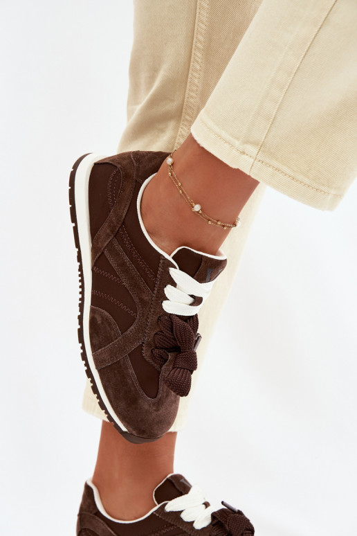 iš zomšos Sneakers modelio batai Moteriškas Vinceza 86427 CzekoladoĮe