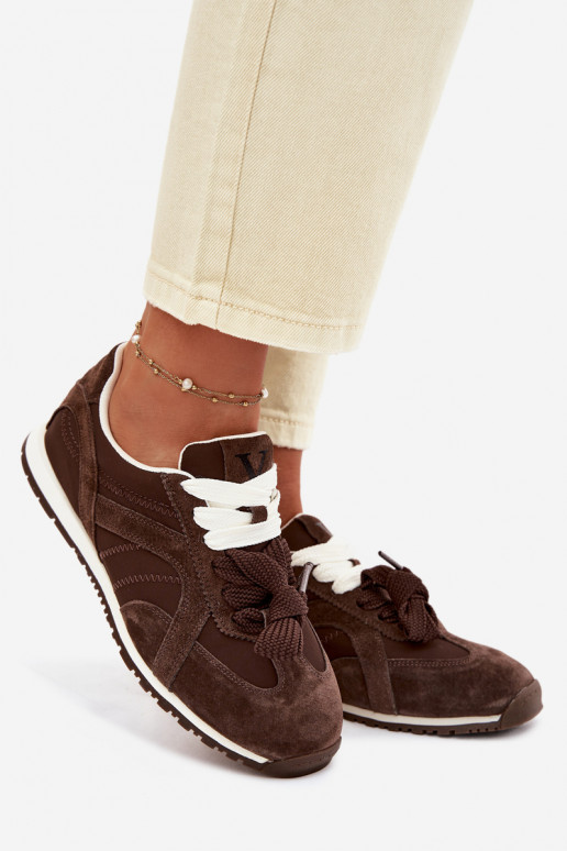 iš zomšos Sneakers modelio batai Moteriškas Vinceza 86427 CzekoladoĮe