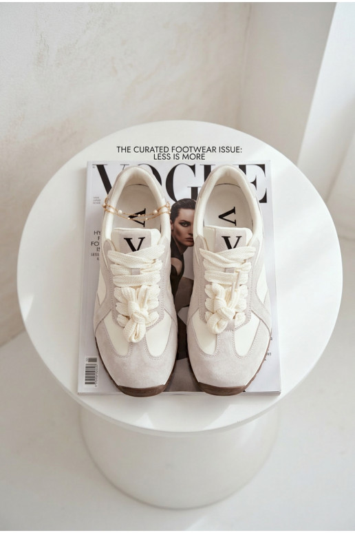 iš zomšos Sneakers modelio batai Moteriškas Vinceza 86427 pilkos spalvos