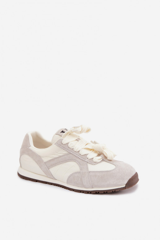 iš zomšos Sneakers modelio batai Moteriškas Vinceza 86427 pilkos spalvos