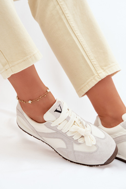 iš zomšos Sneakers modelio batai Moteriškas Vinceza 86427 pilkos spalvos