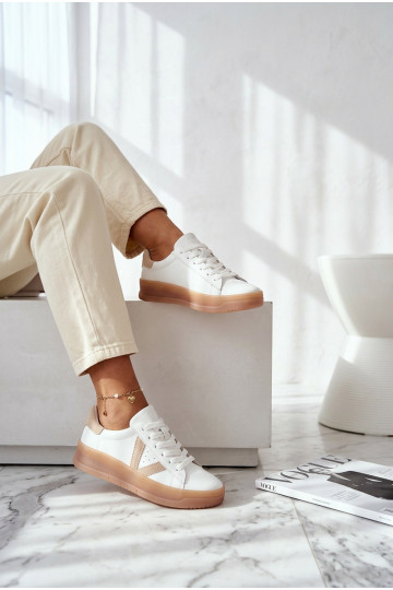 Sneakers modelio batai MoteriškassuĮjungtaturalnej Skóry su platforma Vinceza 79597 baltos spalvos