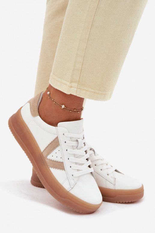 Sneakers modelio batai MoteriškassuĮjungtaturalnej Skóry su platforma Vinceza 79597 baltos spalvos