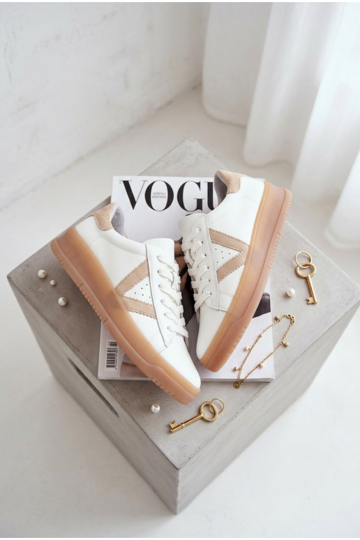 Sneakers modelio batai MoteriškassuĮjungtaturalnej Skóry su platforma Vinceza 79597 baltos spalvos