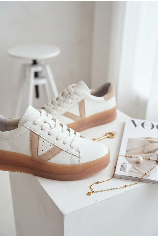 Sneakers modelio batai MoteriškassuĮjungtaturalnej Skóry su platforma Vinceza 79597 baltos spalvos