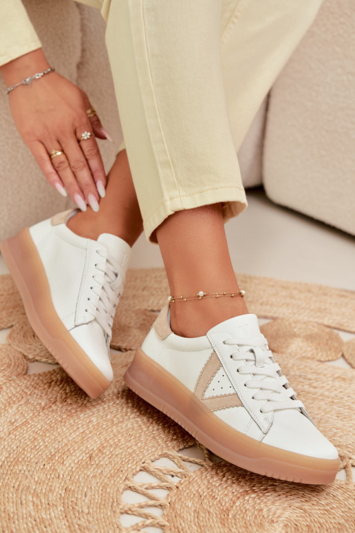 Sneakers modelio batai MoteriškassuĮjungtaturalnej Skóry su platforma Vinceza 79597 baltos spalvos