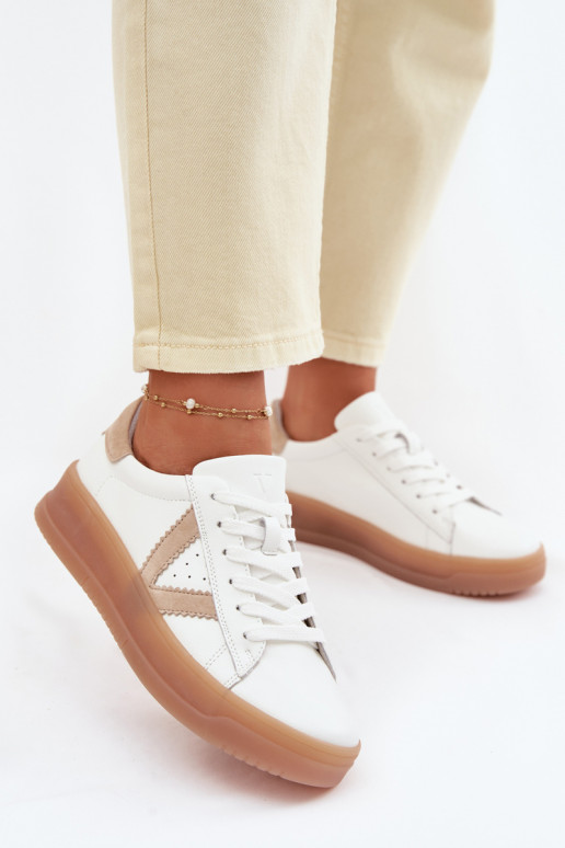 Sneakers modelio batai MoteriškassuĮjungtaturalnej Skóry su platforma Vinceza 79597 baltos spalvos