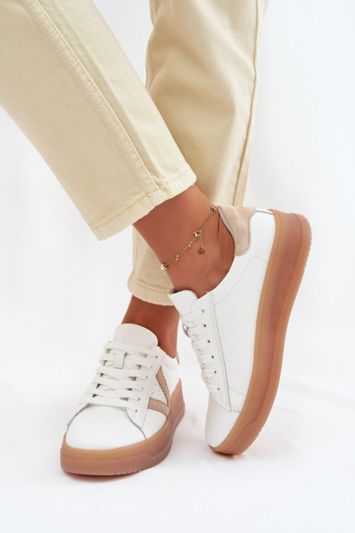 Sneakers modelio batai MoteriškassuĮjungtaturalnej Skóry su platforma Vinceza 79597 baltos spalvos
