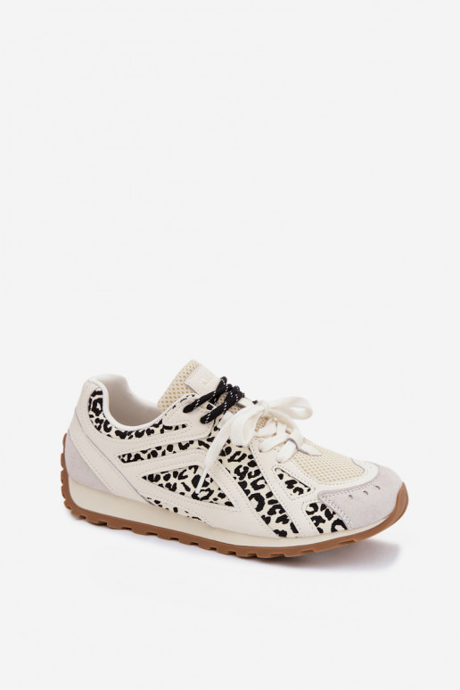 Oda iš zomšos Sneakers modelio batai Moteriškas Big Star TT274548 baltos spalvos