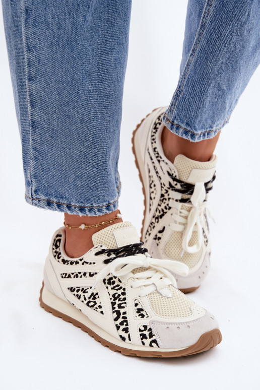 Oda iš zomšos Sneakers modelio batai Moteriškas Big Star TT274548 baltos spalvos